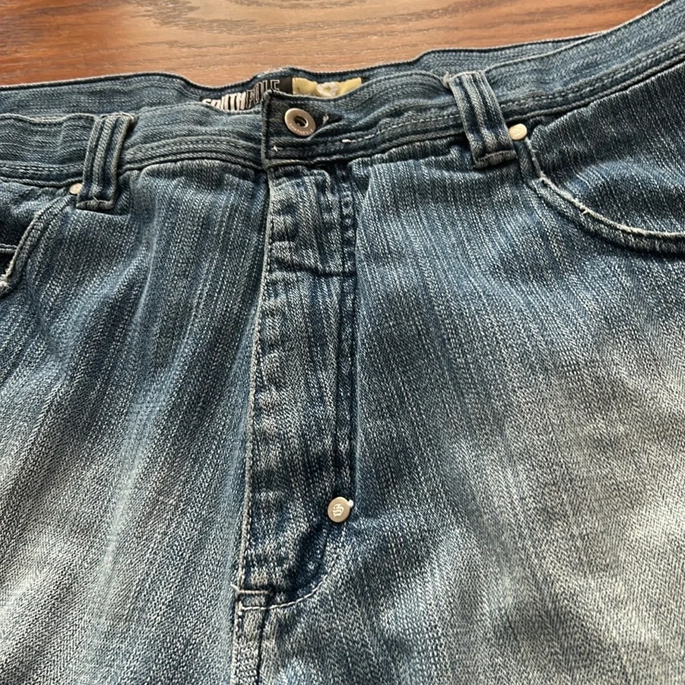 Y2K Vintage South Pole Baggy Jorts Rare Med Wash Designed Pocket Mens Size‎ 40 - Picture 3 of 10